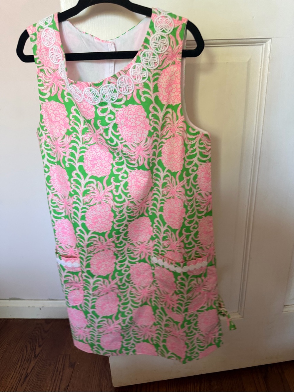 Lilly Pulitzer Green and Pink Pineapple Print Shift Dress